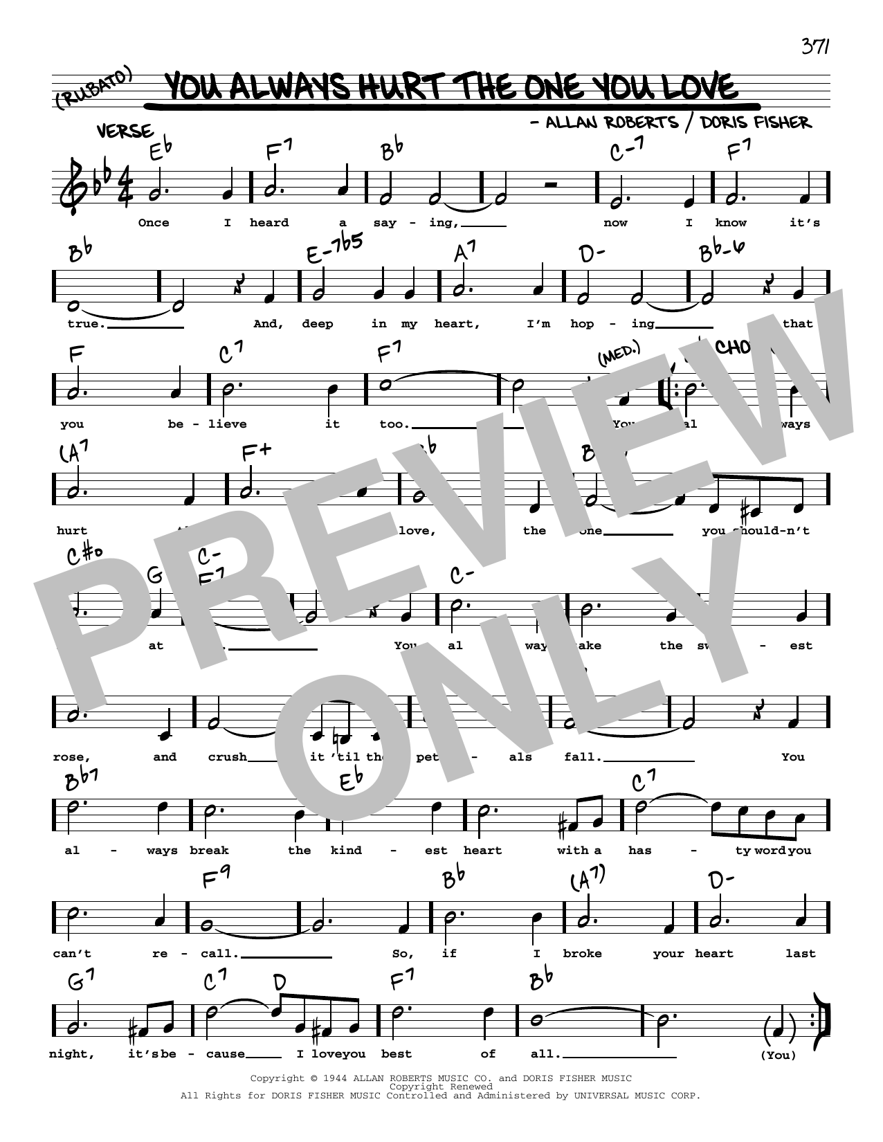 Mills Brothers You Always Hurt The One You Love (arr. Robert Rawlins) Sheet Music