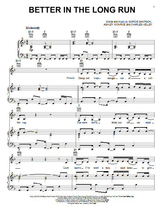 Miranda Lambert Better In The Long Run Sheet Music
