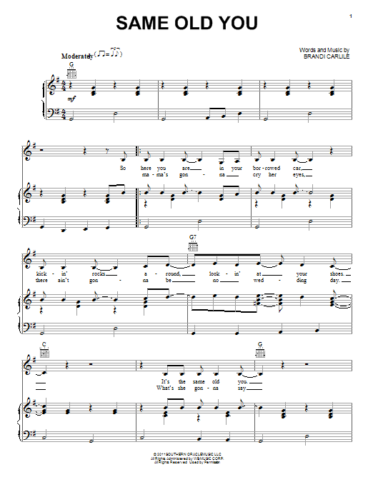 Miranda Lambert Same Old You Sheet Music