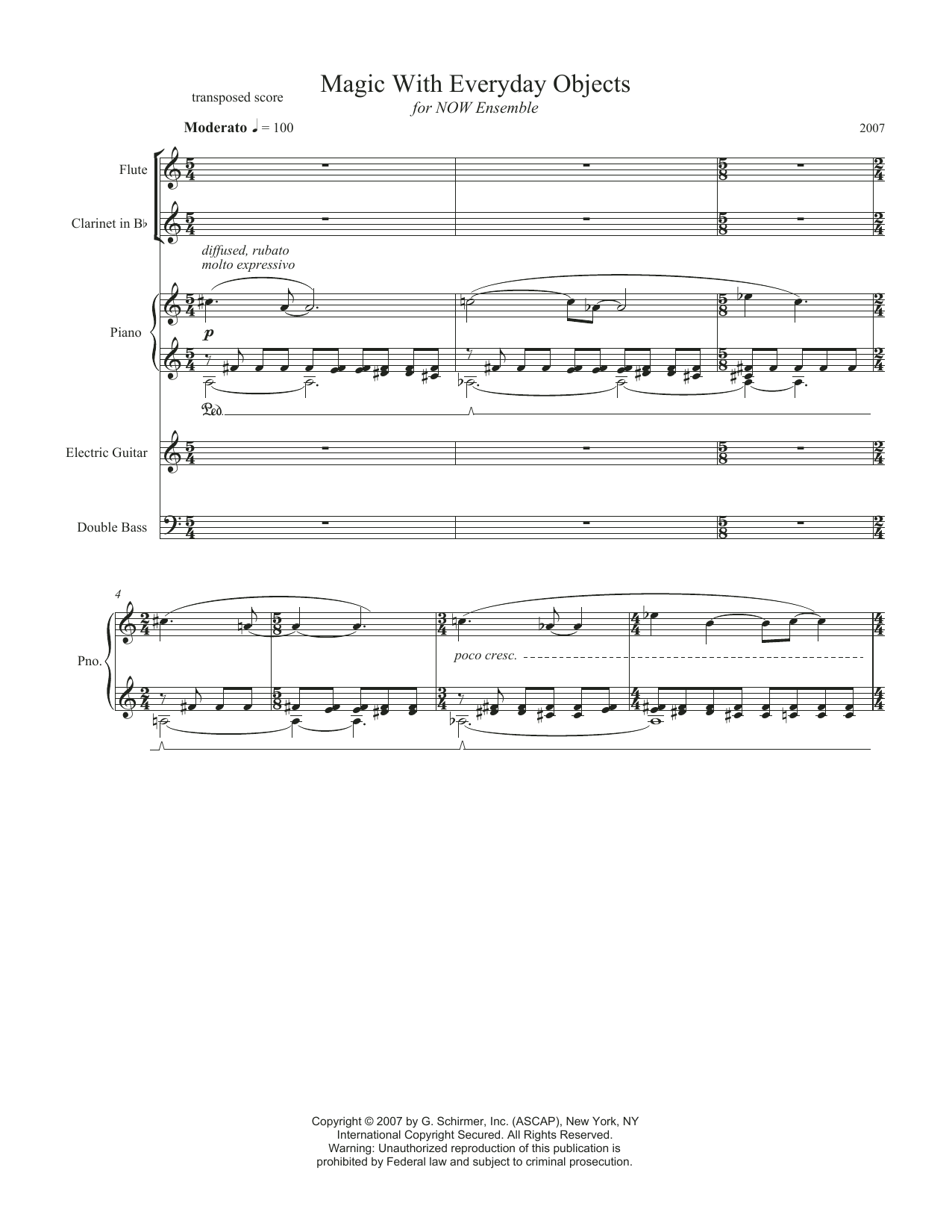 Missy Mazzoli Magic With Everyday Objects Sheet Music