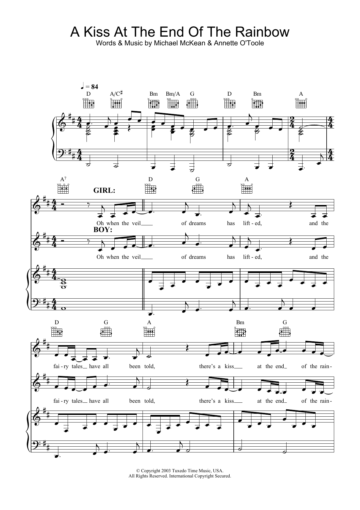 Mitch & Mickey A Kiss At The End Of The Rainbow Sheet Music