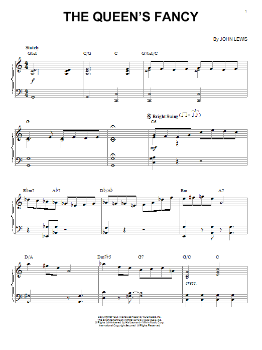 Modern Jazz Quartet The Queen's Fancy (arr. Brent Edstrom) Sheet Music