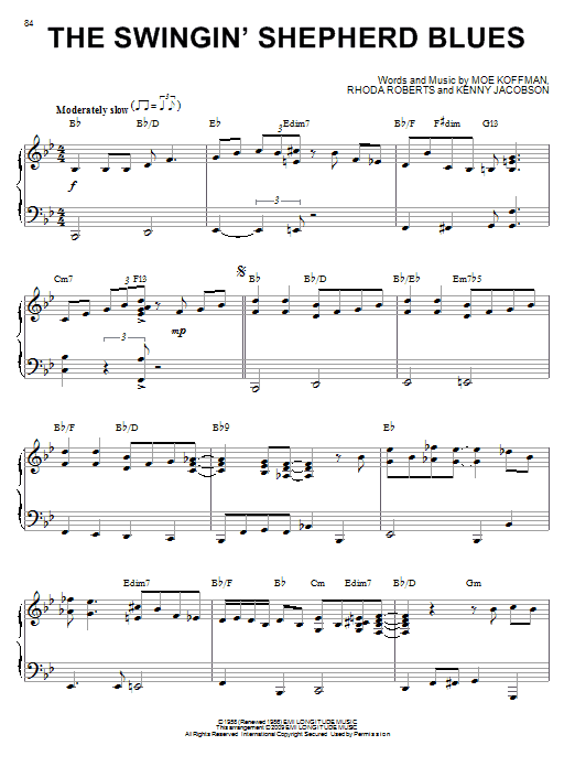 Moe Koffman The Swingin' Shepherd Blues (arr. Brent Edstrom) Sheet Music