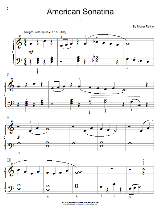 Mona Rejino American Sonatina Sheet Music
