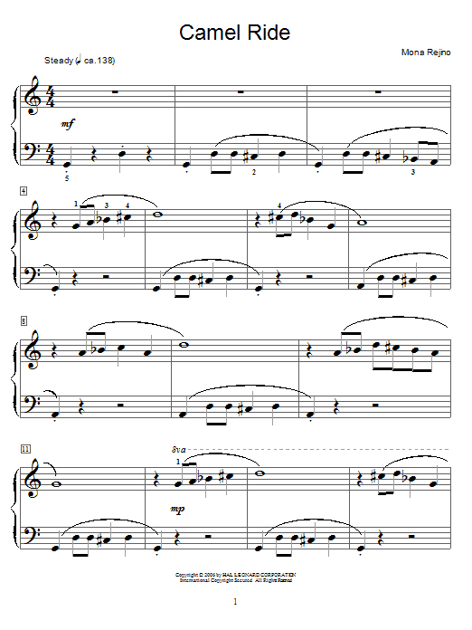 Mona Rejino Camel Ride Sheet Music