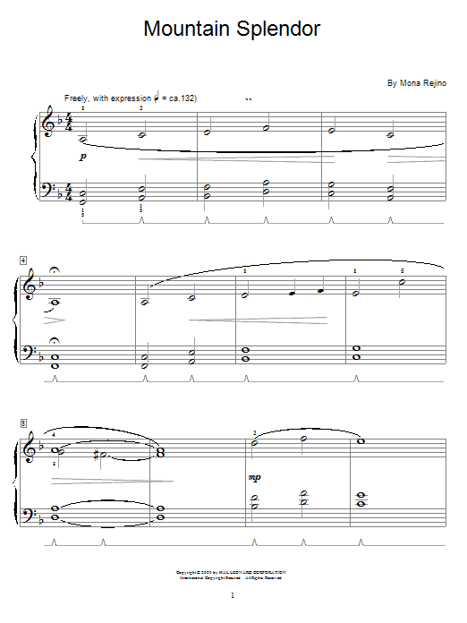 Mona Rejino Mountain Splendor Sheet Music