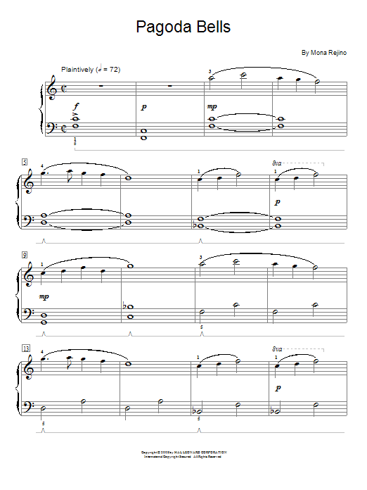 Mona Rejino Pagoda Bells Sheet Music