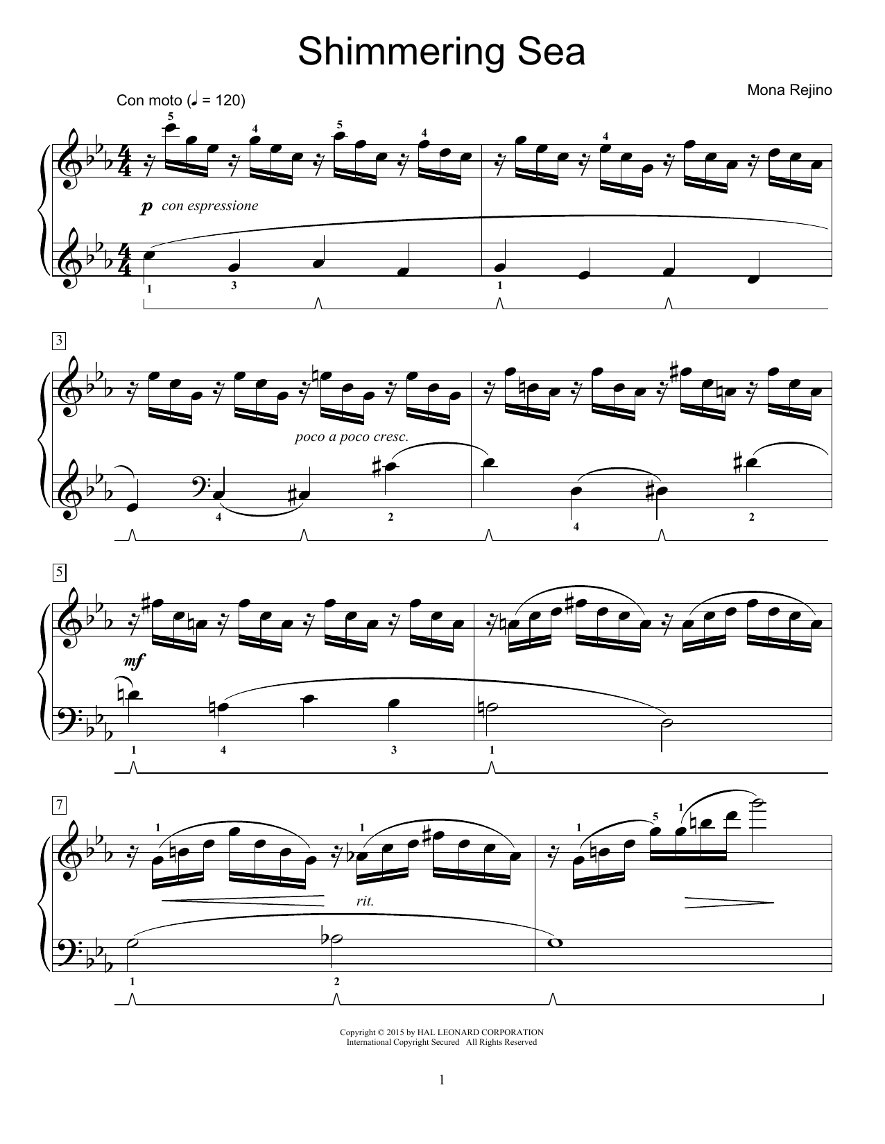 Mona Rejino Shimmering Sea Sheet Music