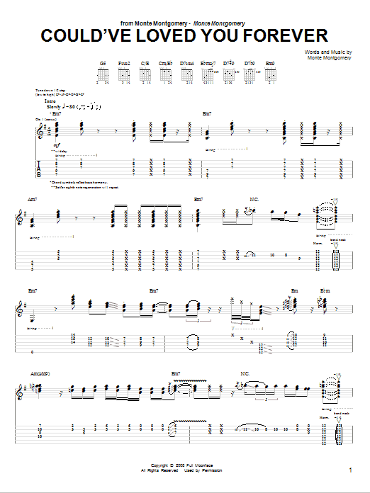 Monte Montgomery Could've Loved You Forever Sheet Music