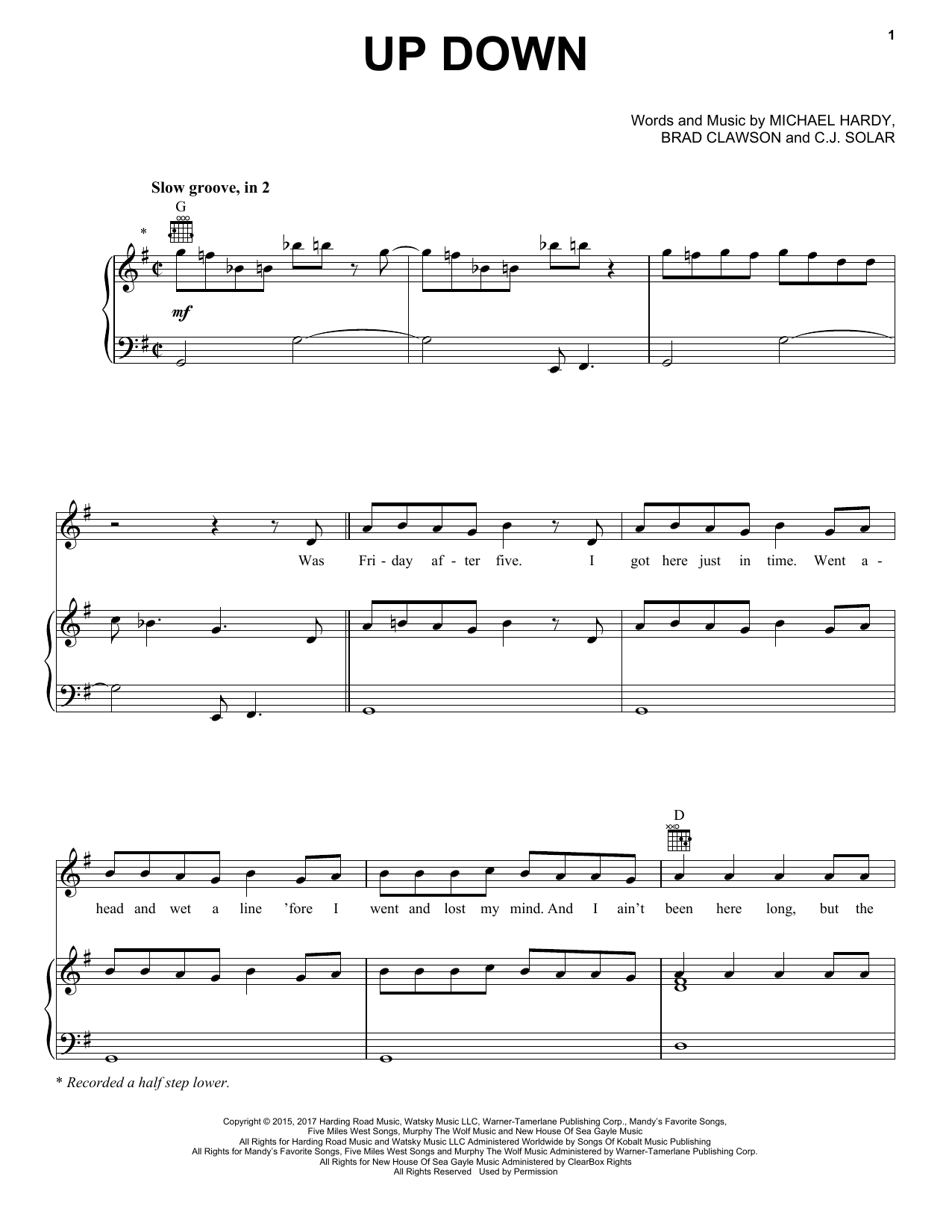 Morgan Wallen Up Down (feat. Florida Georgia Line) Sheet Music