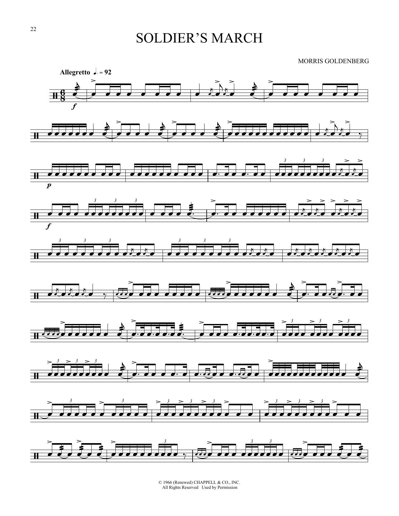 Morris Goldenberg Soldier's March Sheet Music