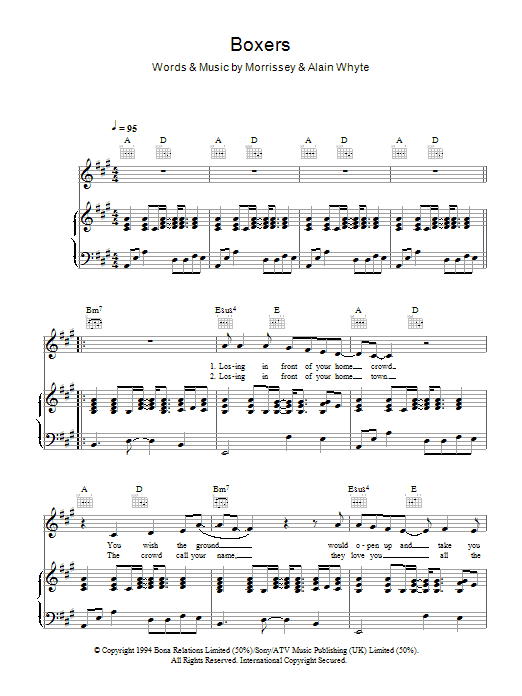 Morrissey Boxers Sheet Music
