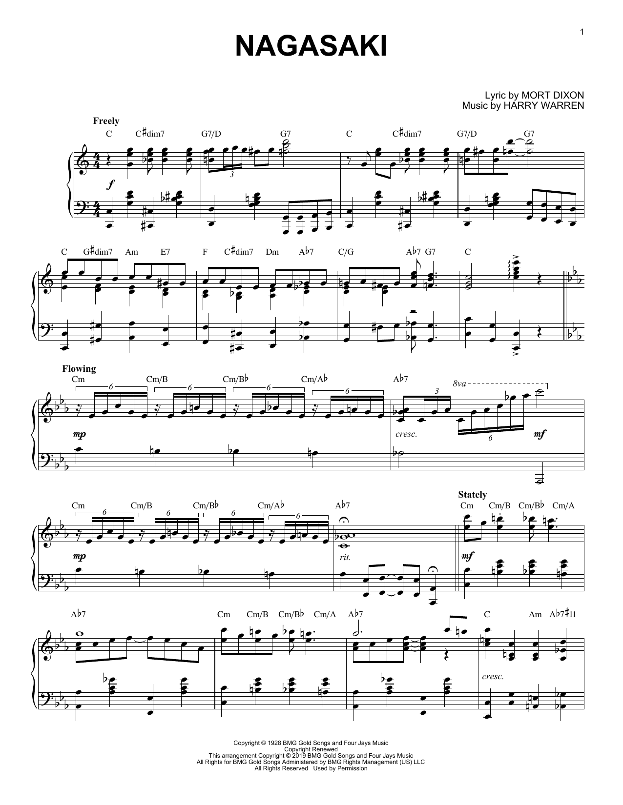 Mort Dixon and Harry Warren Nagasaki [Jazz version] Sheet Music