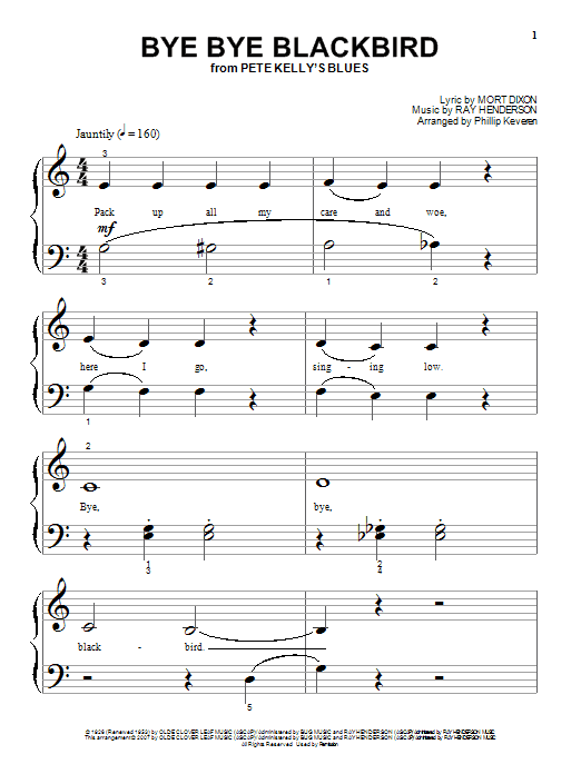 Mort Dixon Bye Bye Blackbird (arr. Phillip Keveren) Sheet Music