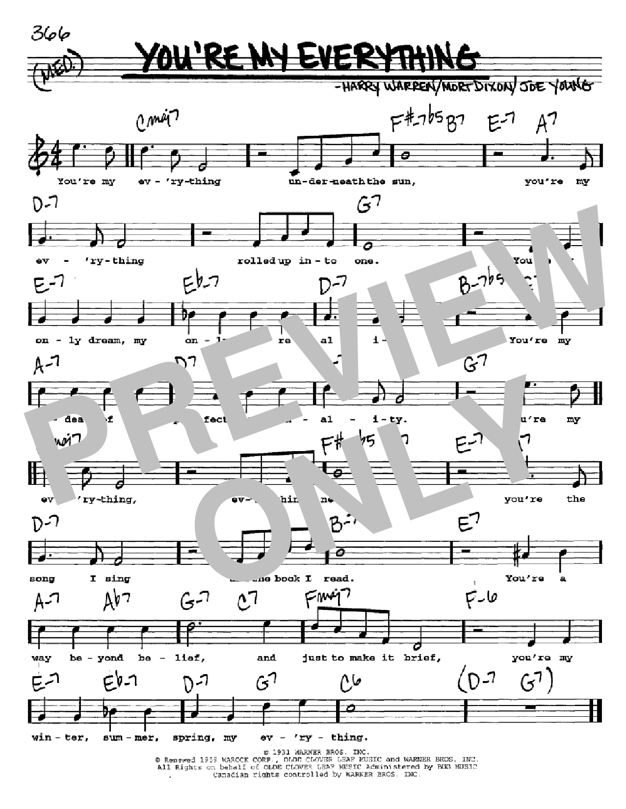 Mort Dixon You're My Everything Sheet Music