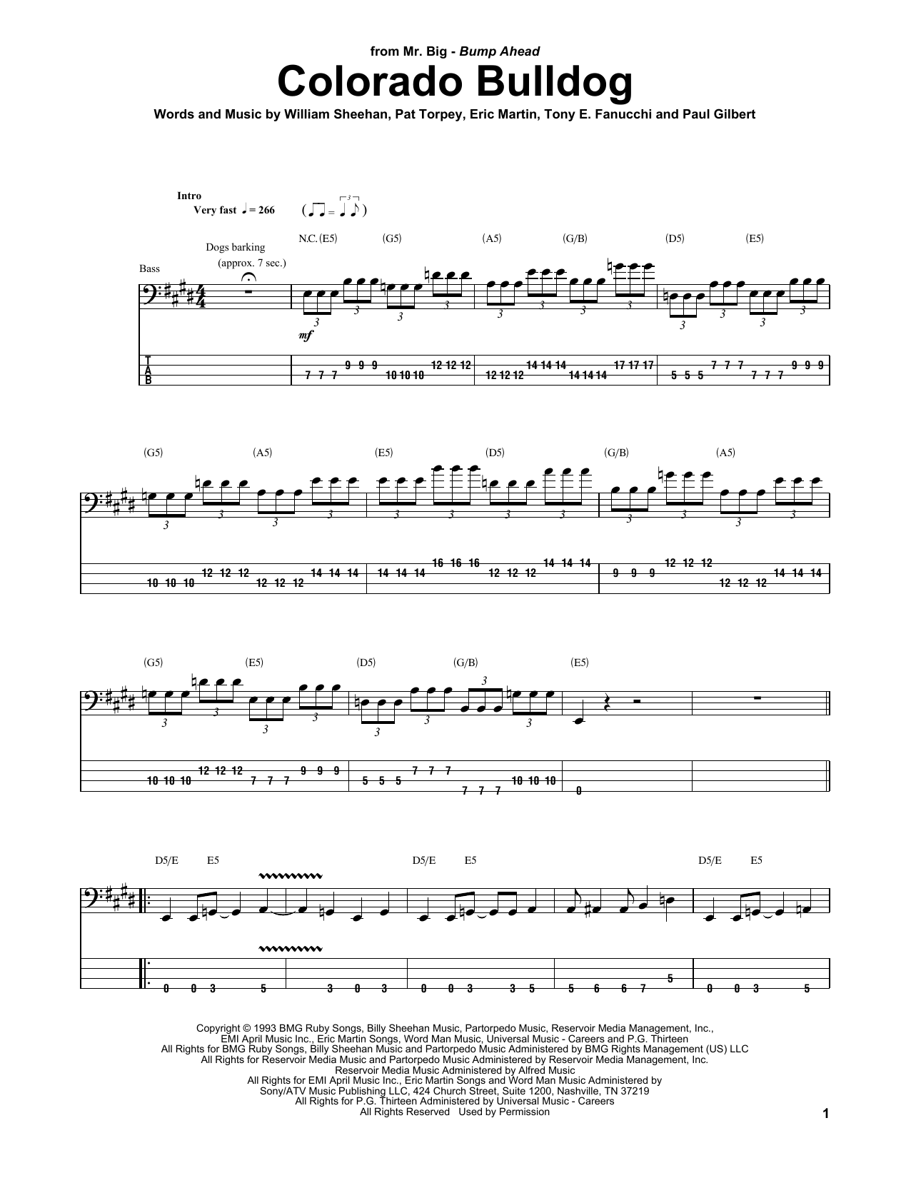 Mr. Big Colorado Bulldog Sheet Music