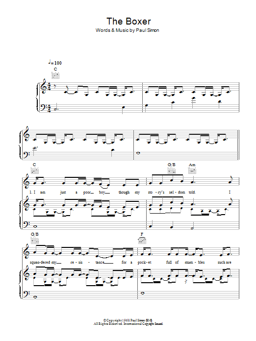 Mumford & Sons The Boxer Sheet Music