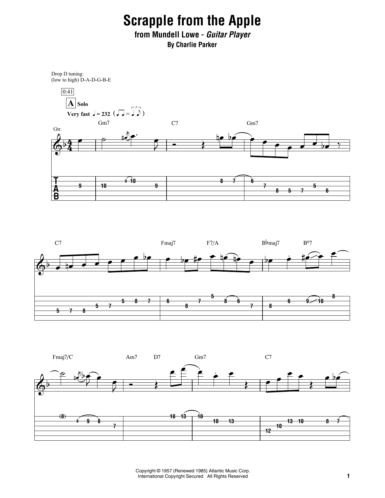 Mundell Low Scrapple From The Apple Sheet Music