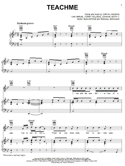 Musiq Soulchild Teachme Sheet Music