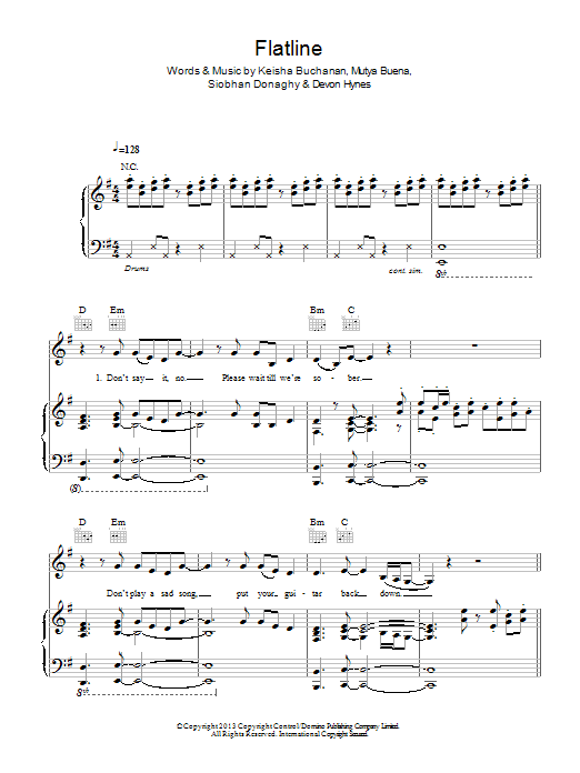 Mutya Keisha Siobhan Flatline Sheet Music
