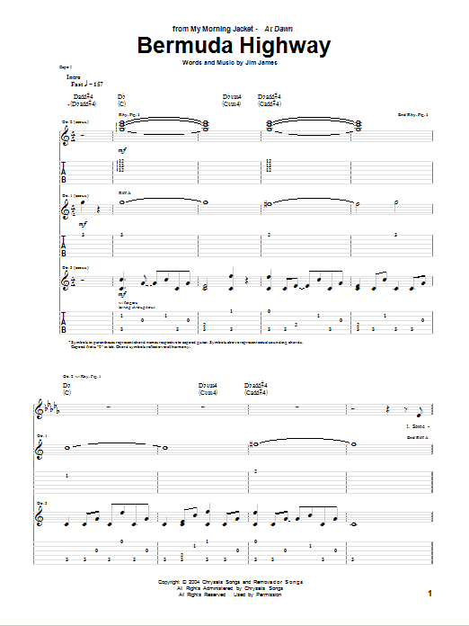 My Morning Jacket Bermuda Highway Sheet Music