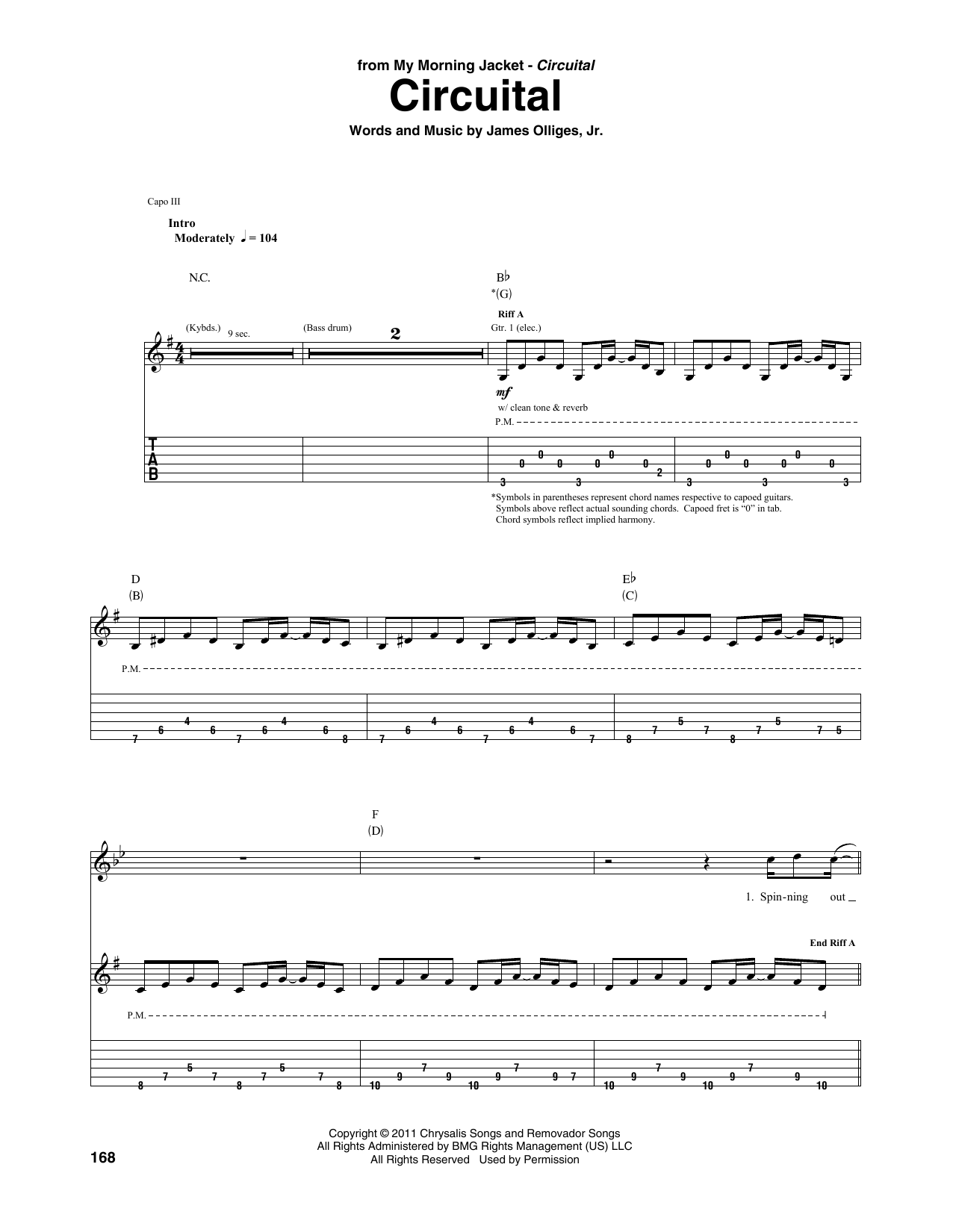 My Morning Jacket Circuital Sheet Music