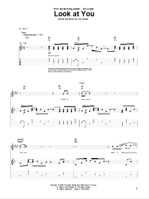 My Morning Jacket Look At You Sheet Music