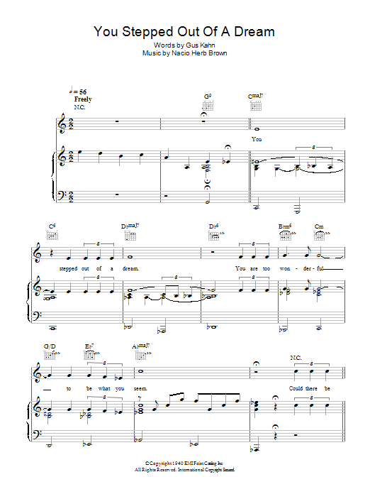 Nacio Herb Brown You Stepped Out Of A Dream Sheet Music