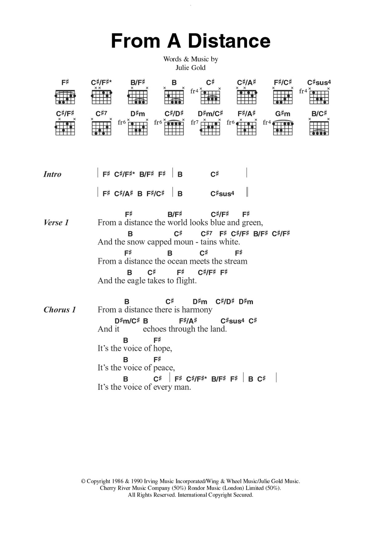 Nanci Griffith From A Distance Sheet Music