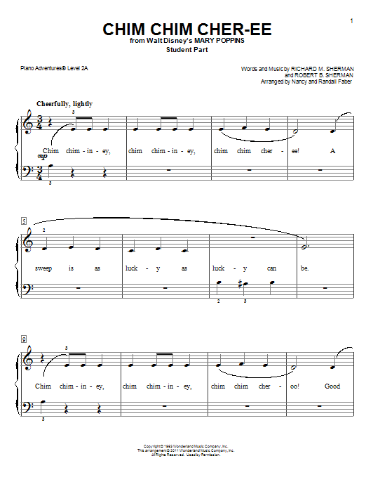 Nancy and Randall Faber Chim Chim Cher-ee (from Mary Poppins) Sheet Music