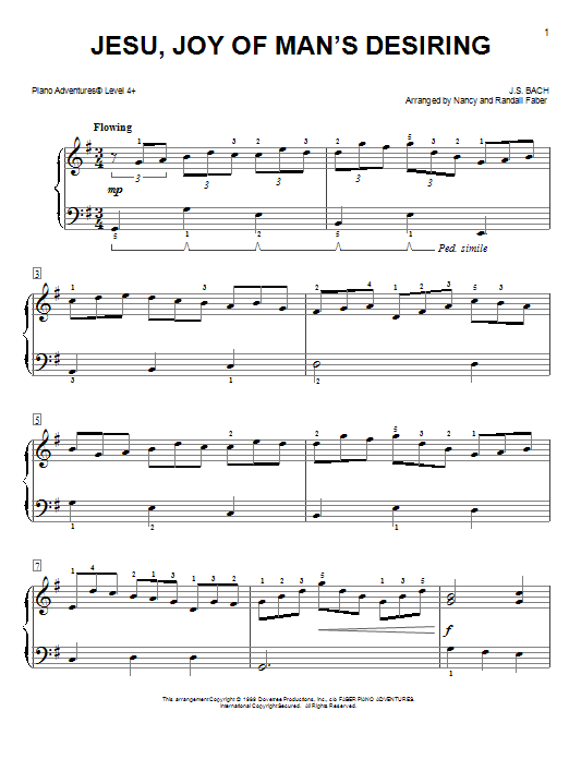 Nancy and Randall Faber Jesu, Joy of Man's Desiring Sheet Music