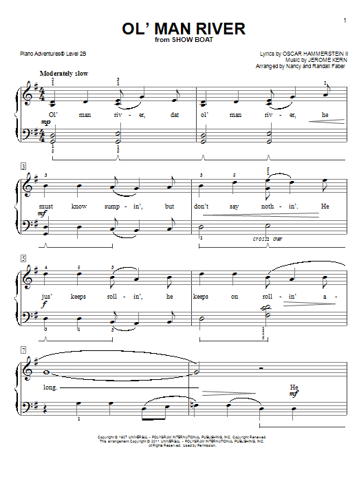 Nancy and Randall Faber Ol' Man River Sheet Music