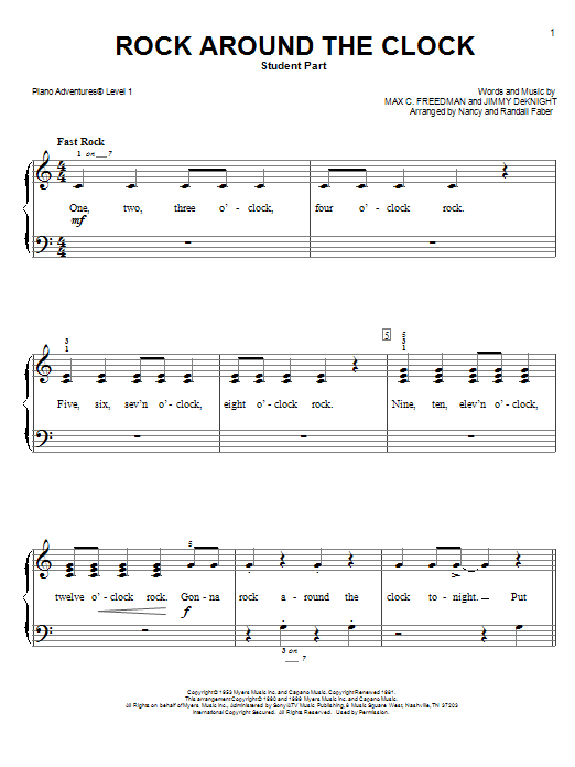 Nancy and Randall Faber Rock around the Clock Sheet Music