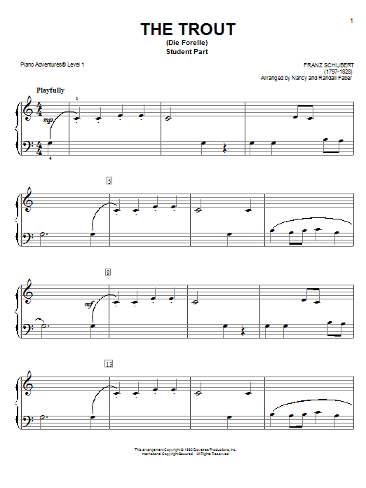 Nancy and Randall Faber The Trout (Die Forelle) Sheet Music