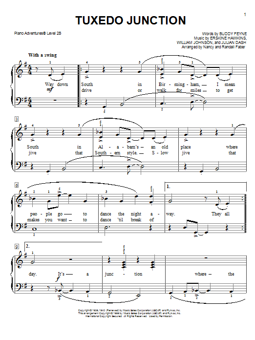 Nancy and Randall Faber Tuxedo Junction Sheet Music