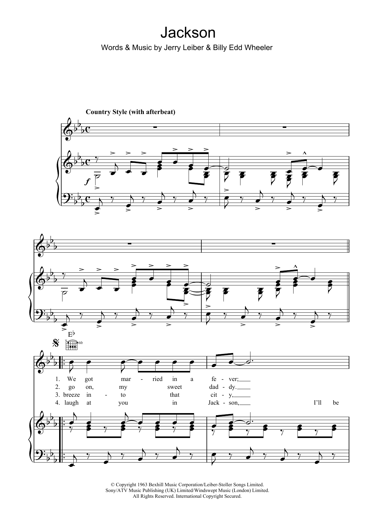 Nancy Sinatra Jackson Sheet Music