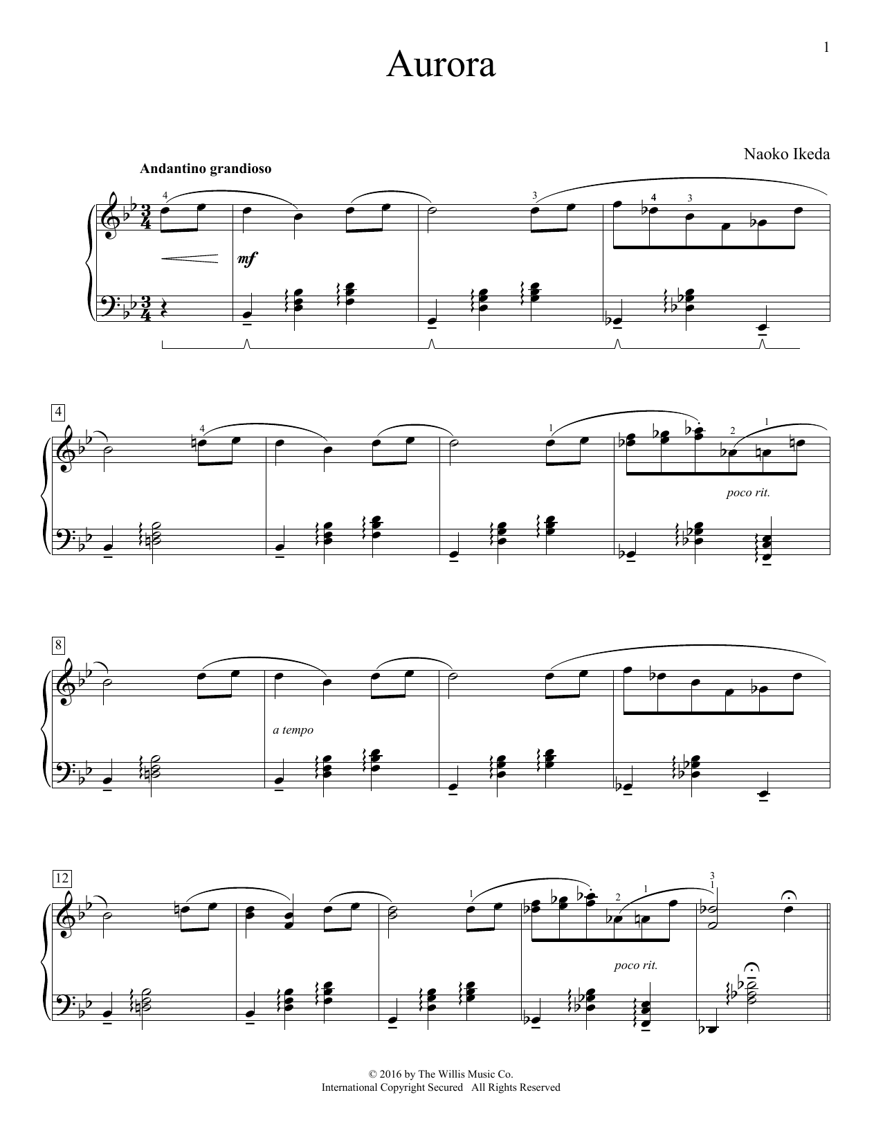 Naoko Ikeda Aurora Sheet Music