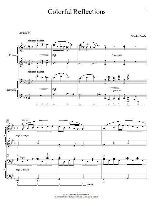 Naoko Ikeda Colorful Reflections Sheet Music