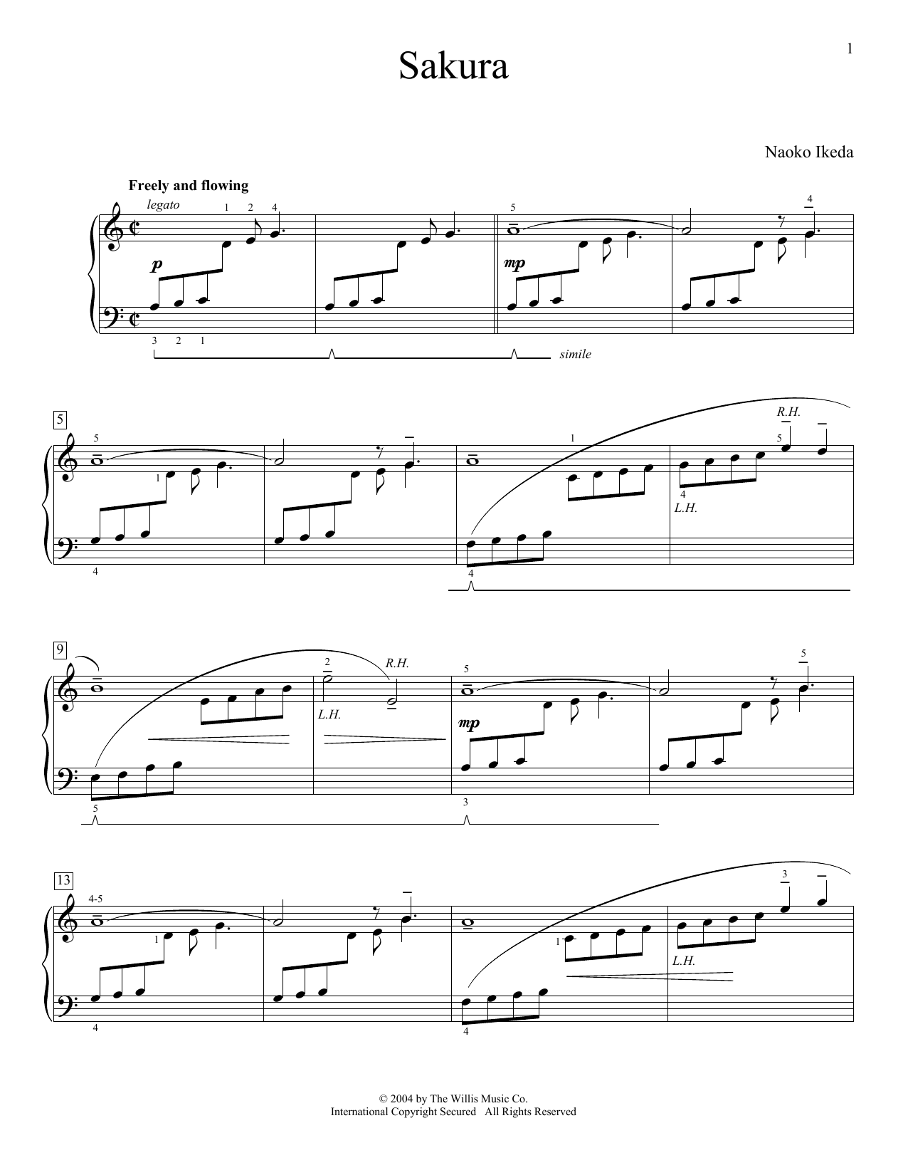 Naoko Ikeda Sakura Sheet Music