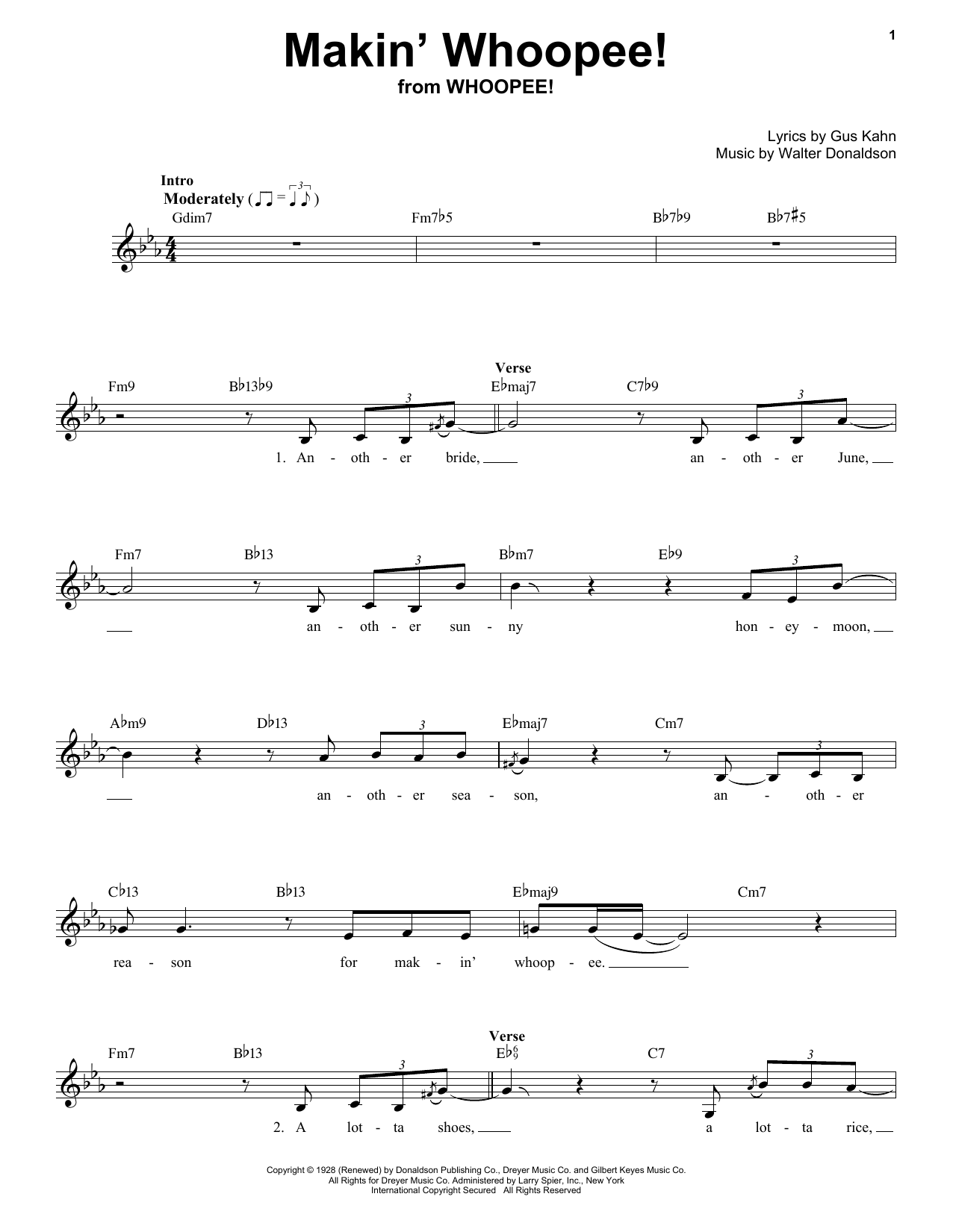 Nat King Cole Makin' Whoopee! Sheet Music