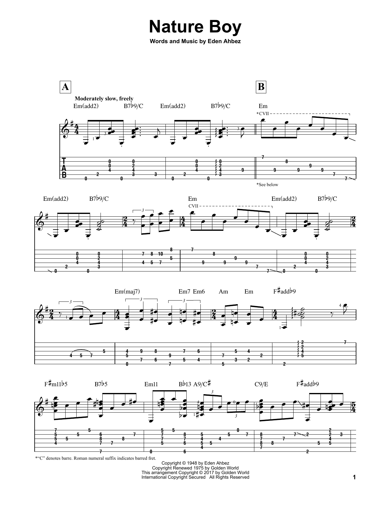 Nat King Cole Nature Boy (arr. Matt Otten) Sheet Music