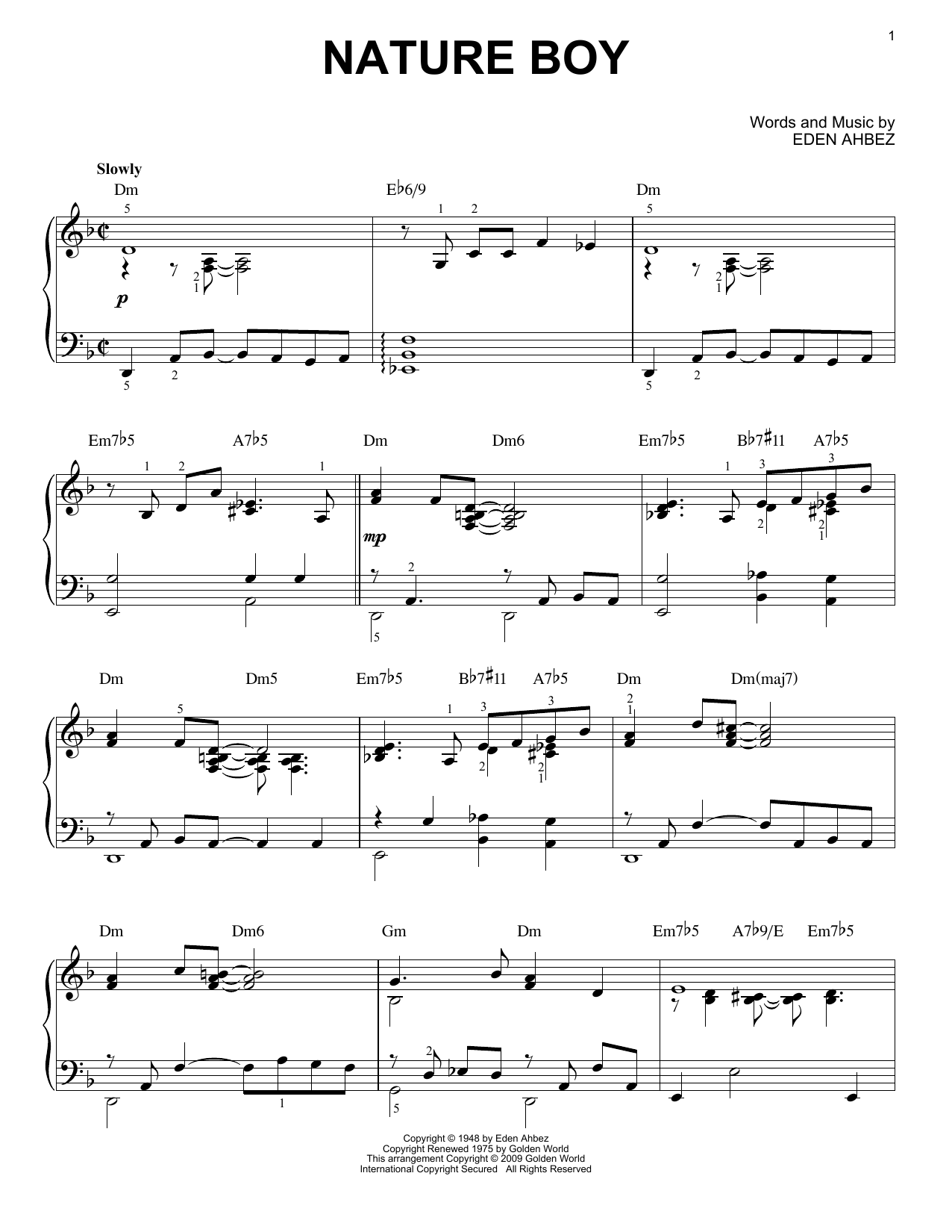 Nat King Cole Nature Boy [Jazz version] (arr. Brent Edstrom) Sheet Music