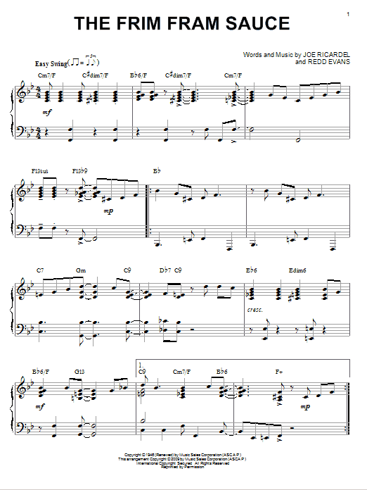 Nat King Cole The Frim Fram Sauce (arr. Brent Edstrom) Sheet Music