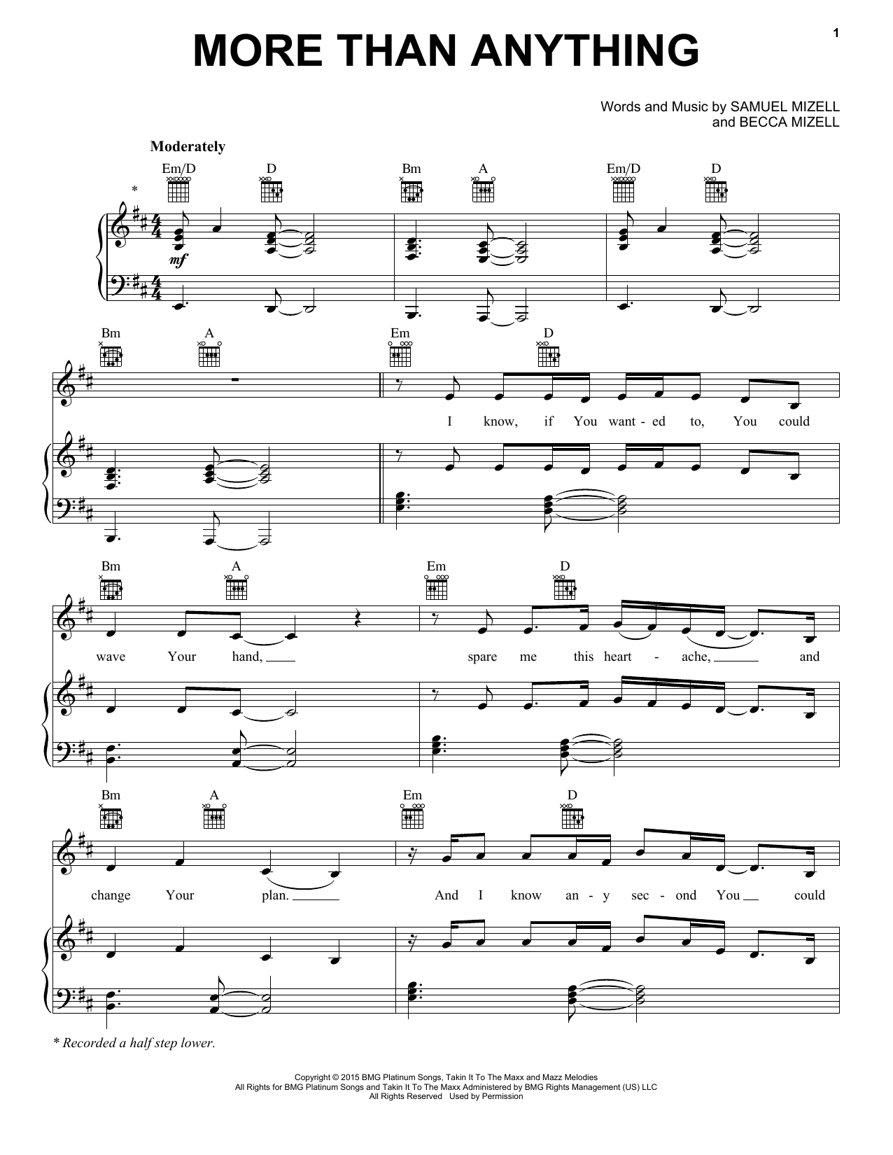 Natalie Grant More Than Anything Sheet Music