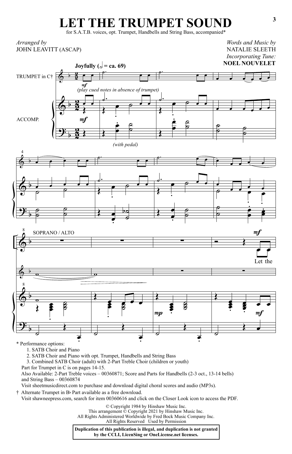 NATALIE SLEETH Let The Trumpet Sound (arr. John Leavitt) Sheet Music