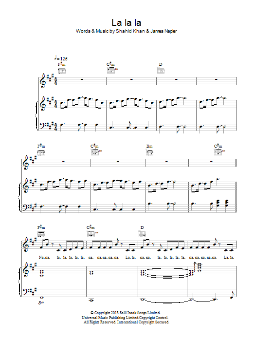 Naughty Boy La La La Sheet Music