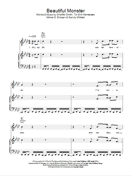 Ne-Yo Beautiful Monster Sheet Music