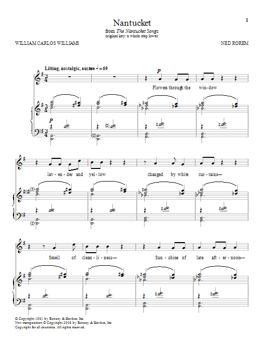 Ned Rorem Nantucket Sheet Music