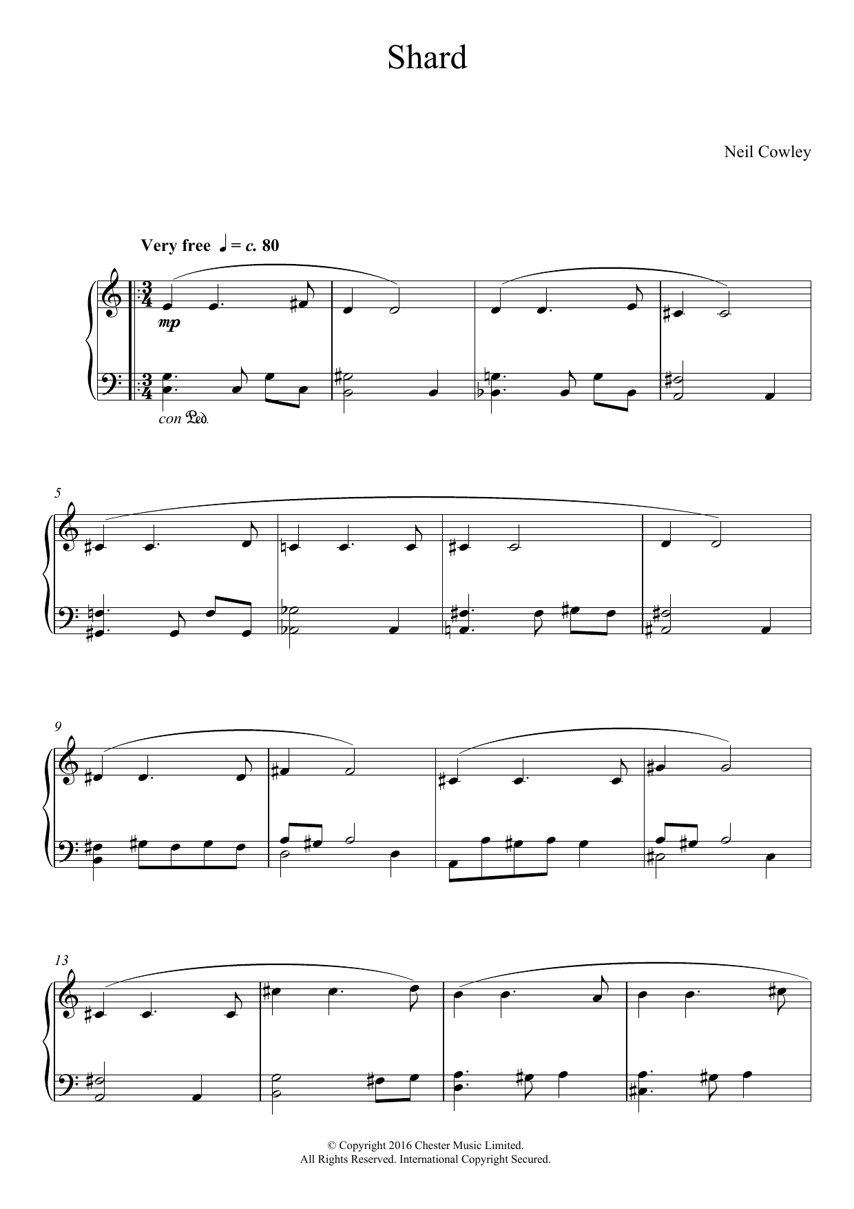 Neil Cowley Shard Sheet Music