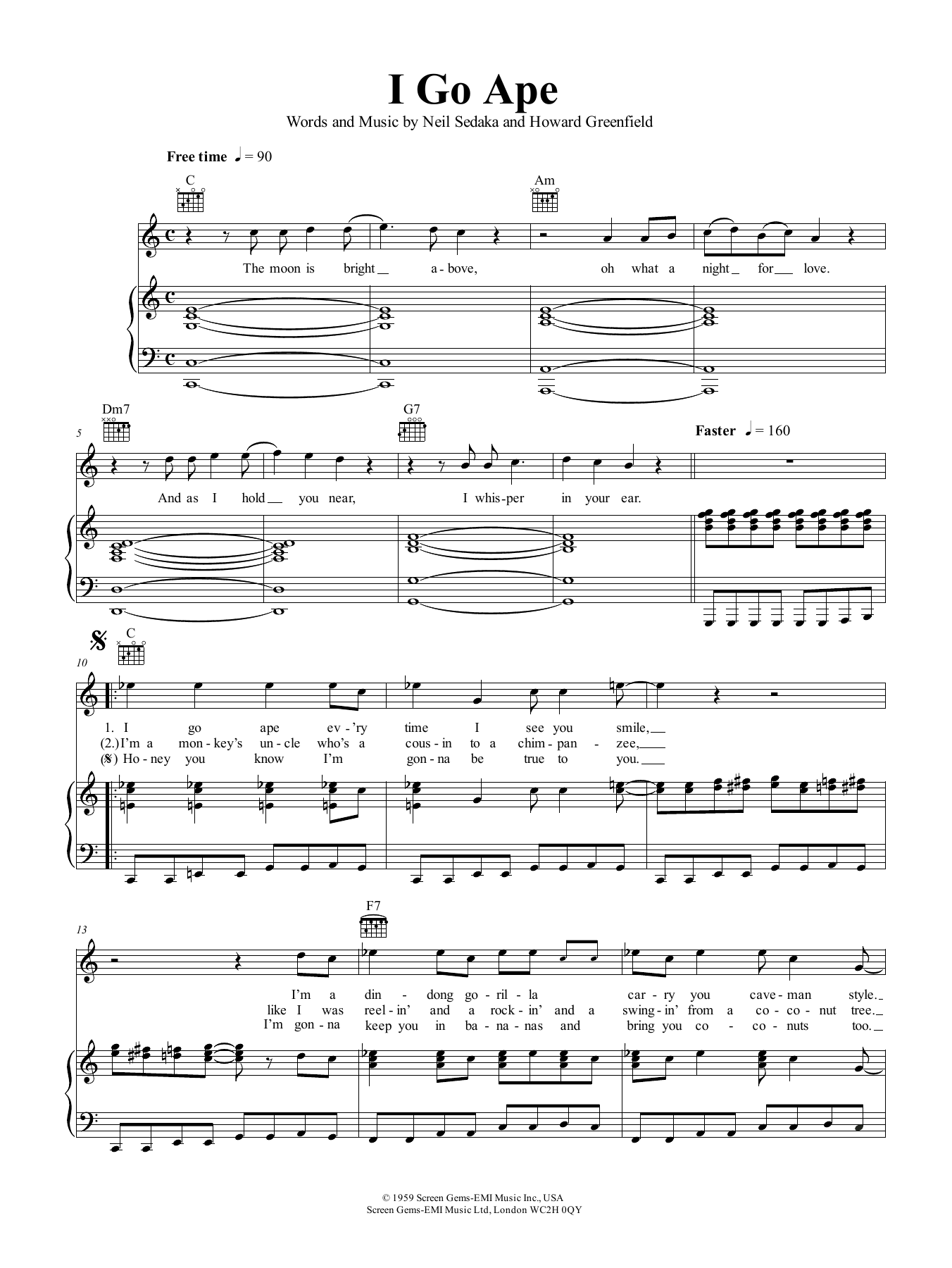 Neil Sedaka I Go Ape Sheet Music